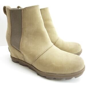 Sorel Suede Wedge Shoes Size 7.5 Joan Of Arctic Wedge II Chelsea Boot Bootie